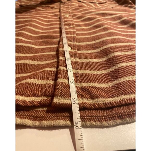 Burton Durable Goods Flannel Men Size L Maroon Striped Snowboarding Button Shirt - Picture 7 of 7